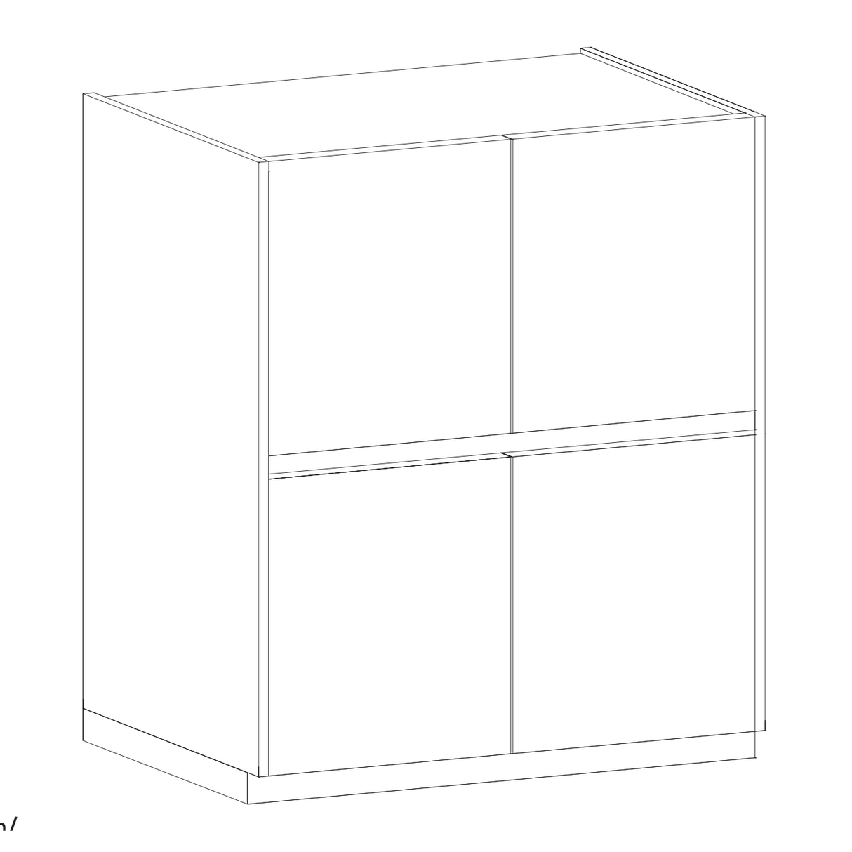 Chelsea 4 Door Large White Gloss and Mercure Oak Highboard/Tall Sideboard - FurniComp