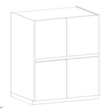 Chelsea 4 Door Large White Gloss and Mercure Oak Highboard/Tall Sideboard - FurniComp
