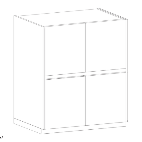 Chelsea 4 Door Large White Gloss and Mercure Oak Highboard/Tall Sideboard - FurniComp