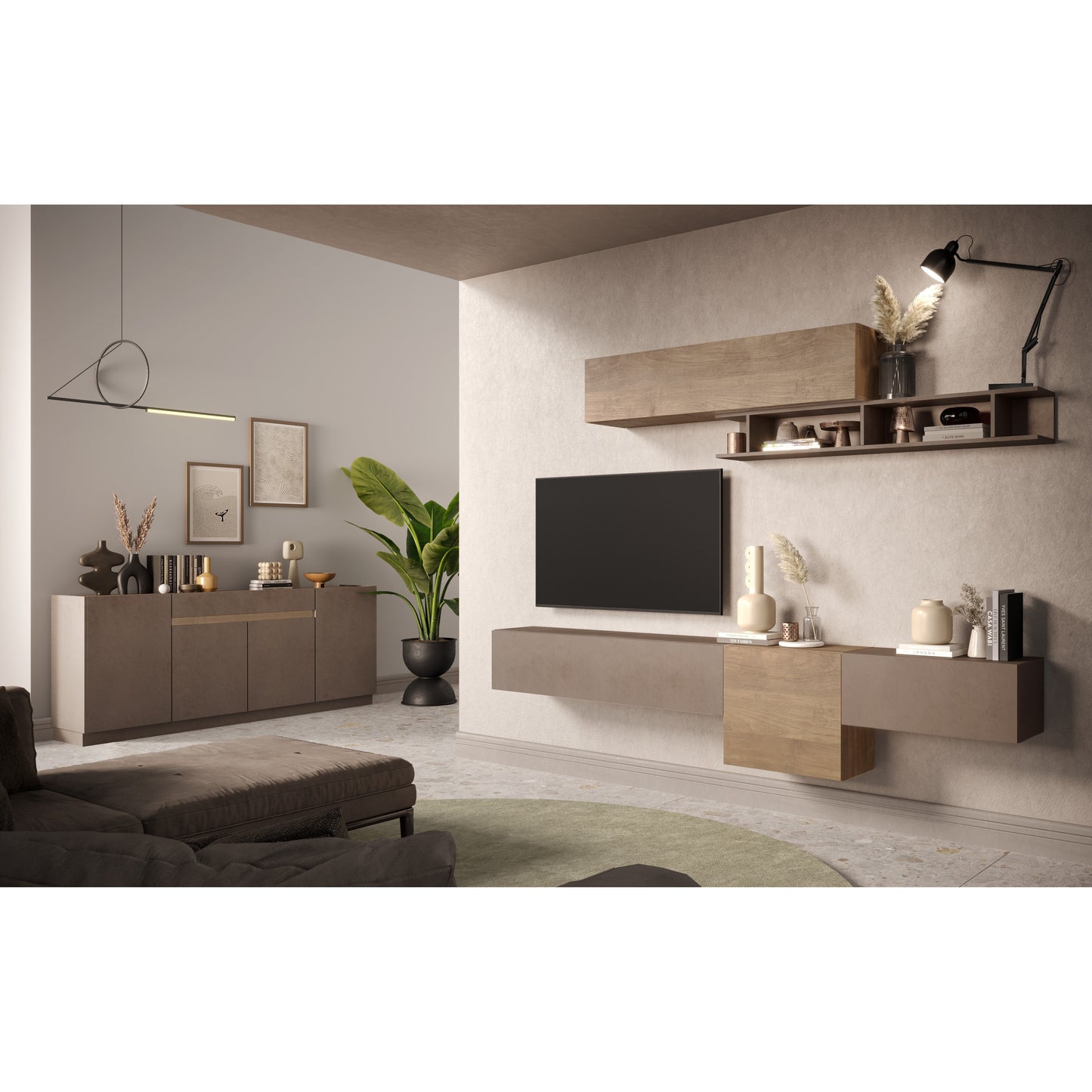 Chelsea 3 Door Bronze and Mercure Oak Sideboard - FurniComp