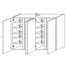 Chelsea 4 Door White Gloss and Cadiz Oak Large 50 Pair Shoe Cabinet - FurniComp