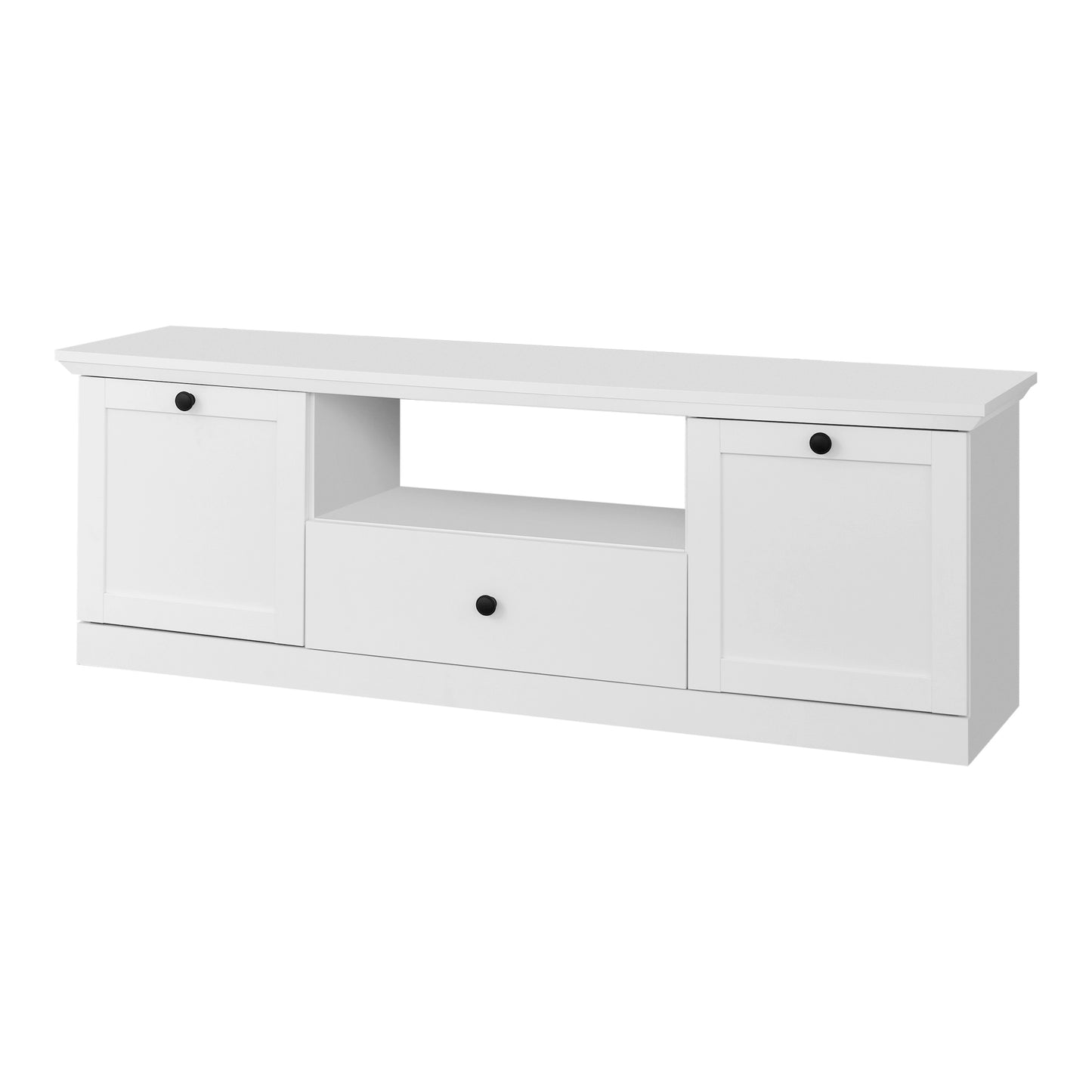 Cheshire 2 Door 1 Drawer Small White Country Style TV Stand - FurniComp