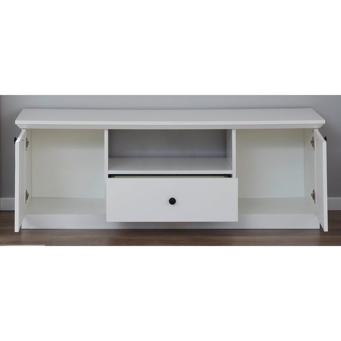 Cheshire 2 Door 1 Drawer Small White Country Style TV Stand - FurniComp