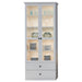 Cheshire 2 Door 2 Drawer White Country Style Glass Display Cabinet - FurniComp