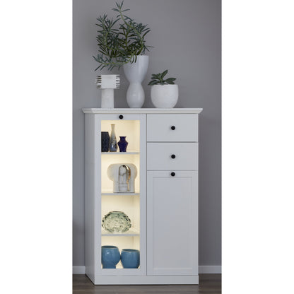 Cheshire 2 Door 2 Drawer White Country Style Low Display Cabinet - FurniComp