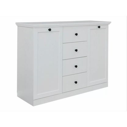 Cheshire 2 Door 4 Drawer 119cm Country Style White Sideboard - FurniComp