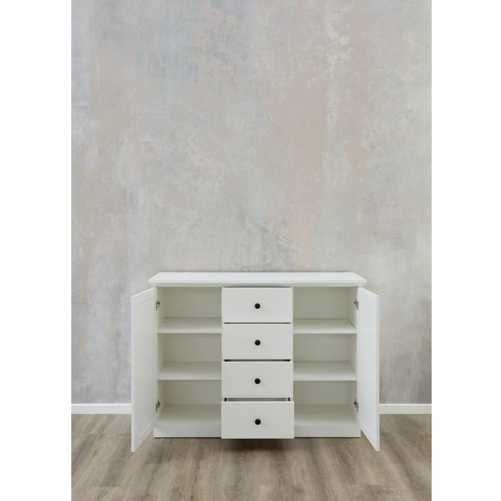 Cheshire 2 Door 4 Drawer 119cm Country Style White Sideboard - FurniComp