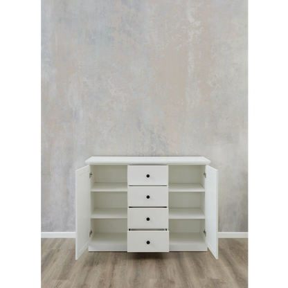 Cheshire 2 Door 4 Drawer 119cm Country Style White Sideboard - FurniComp