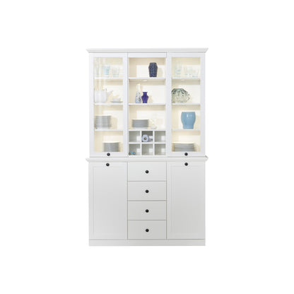 Cheshire 4 Door 4 Drawer White Country Style Large Display Cabinet - FurniComp