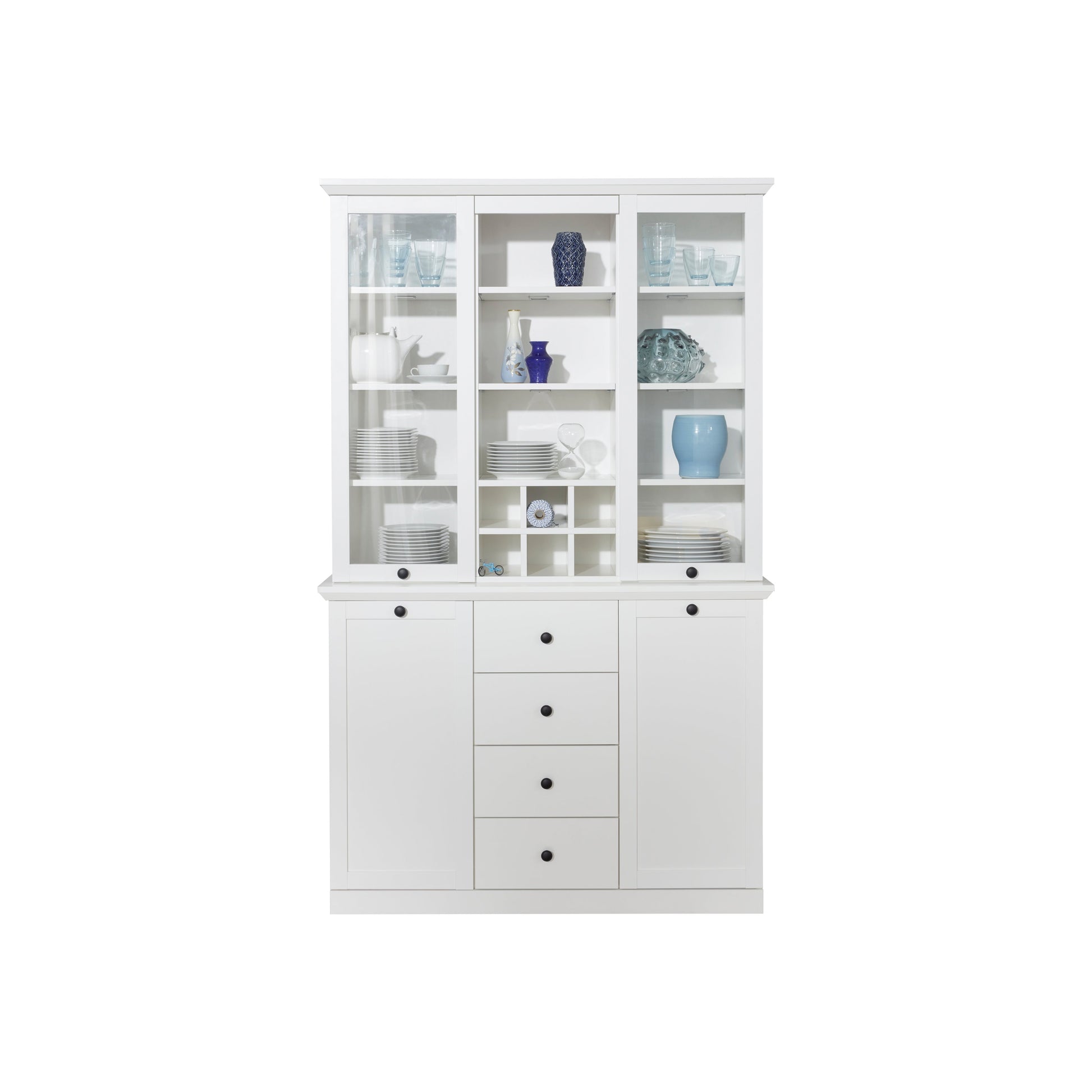 Cheshire 4 Door 4 Drawer White Country Style Large Display Cabinet - FurniComp