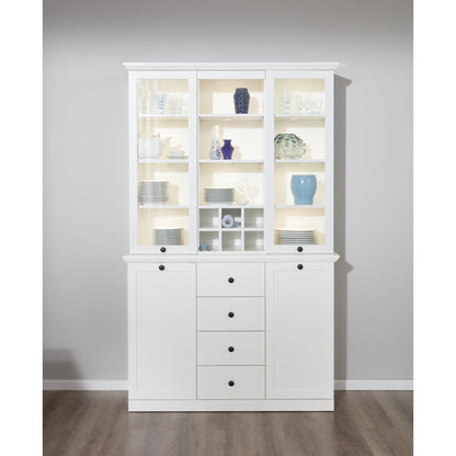 Cheshire 4 Door 4 Drawer White Country Style Large Display Cabinet - FurniComp