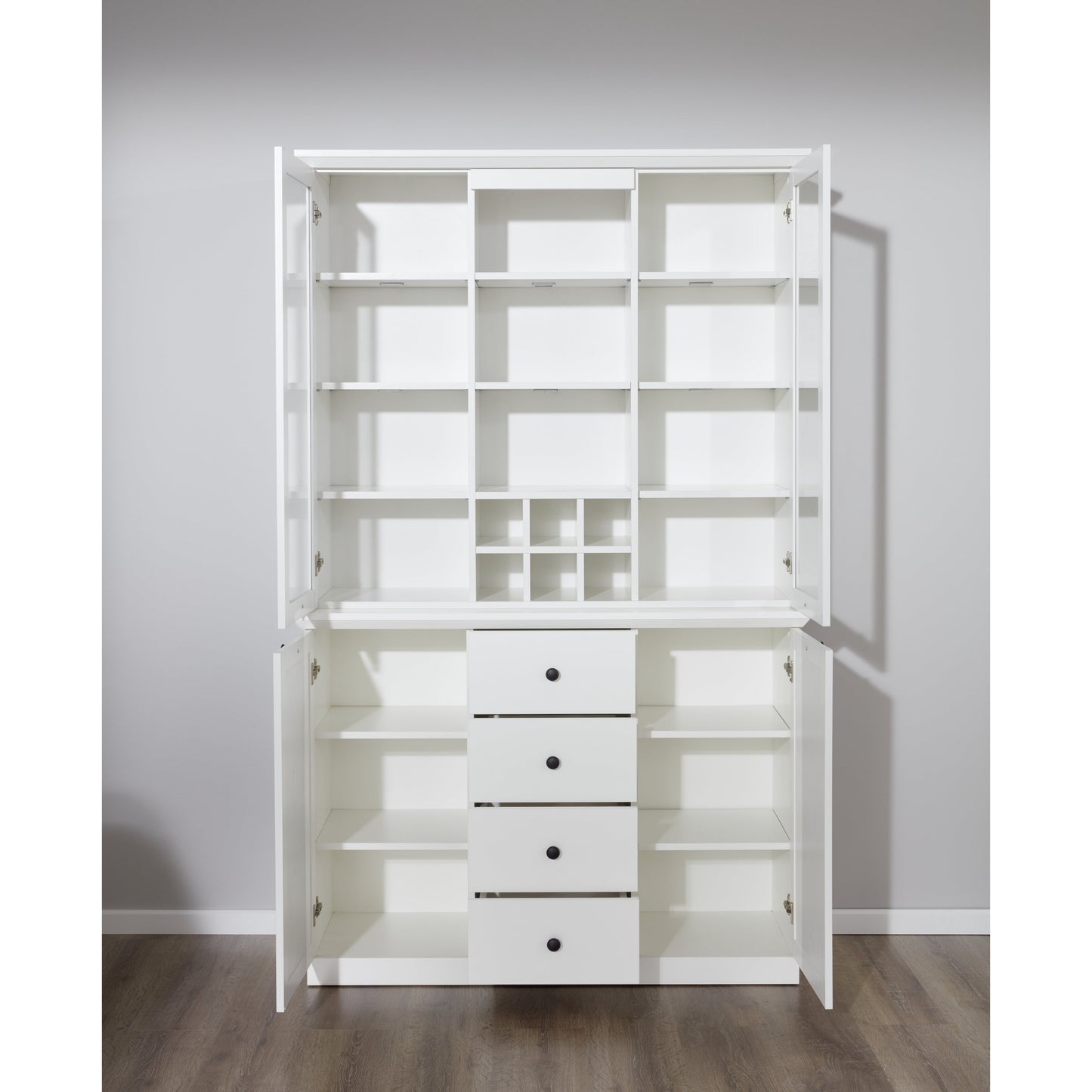 Cheshire 4 Door 4 Drawer White Country Style Large Display Cabinet - FurniComp