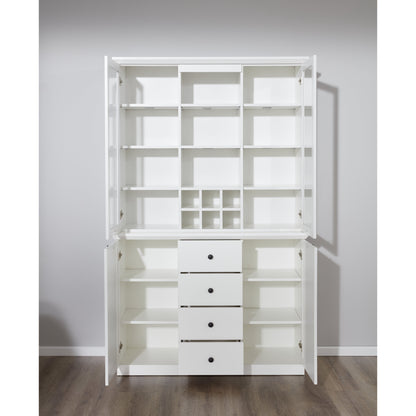 Cheshire 4 Door 4 Drawer White Country Style Large Display Cabinet - FurniComp