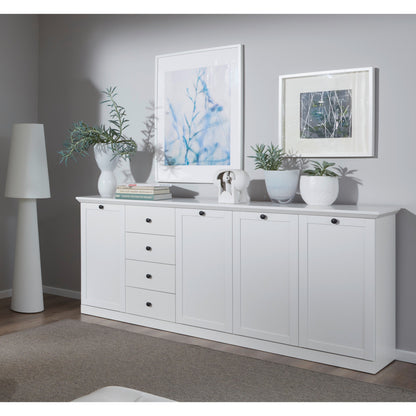 Cheshire 4 Door 4 Drawer White Country Style Large Sideboard - FurniComp