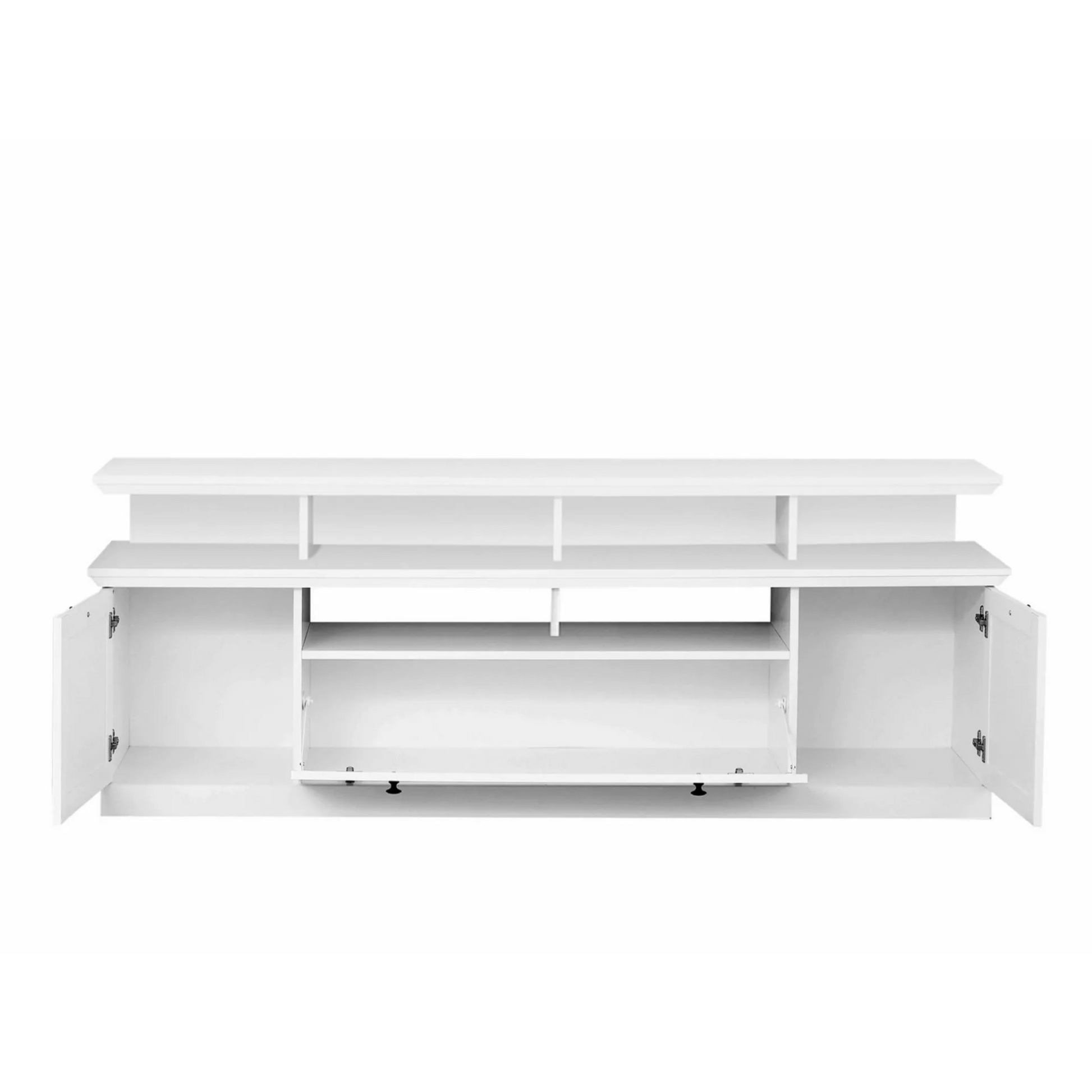 Cheshire Country Style Large White TV Stand With Lifted Shelf - FurniComp