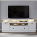 Cheshire Country Style Large White TV Stand With Lifted Shelf - FurniComp