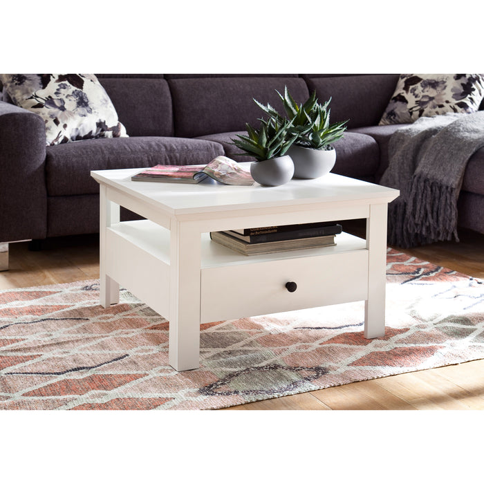 Cheshire White 1 Drawer Country Style Coffee Table - FurniComp