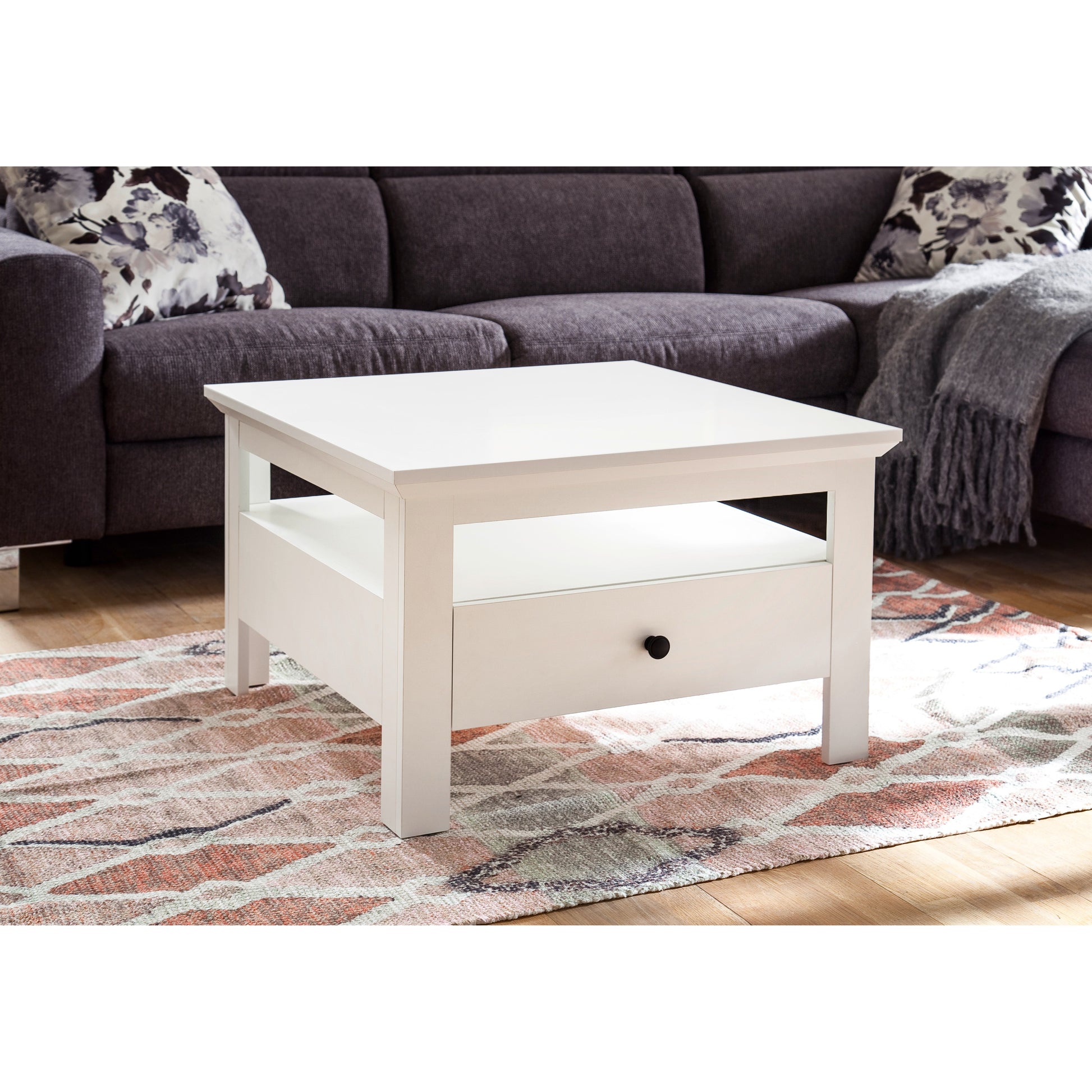 Cheshire White 1 Drawer Country Style Coffee Table - FurniComp