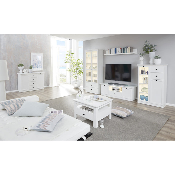 Cheshire 2 Door 4 Drawer 119cm Country Style White Sideboard - FurniComp