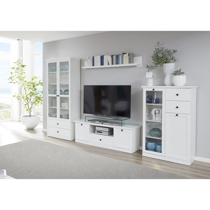 Cheshire 2 Door 1 Drawer Small White Country Style TV Stand - FurniComp