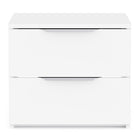Chicago 2 Drawer Bedside Table - Matt White - FurniComp
