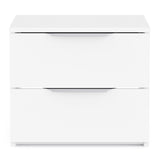 Chicago 2 Drawer Bedside Table - Matt White - FurniComp
