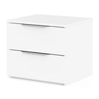 Chicago 2 Drawer Bedside Table - Matt White - FurniComp