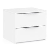 Chicago 2 Drawer Bedside Table - Matt White - FurniComp