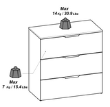 Chicago 3 Drawer 80cm Chest of Drawers - Kronberg Oak - FurniComp