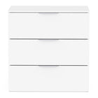 Chicago 3 Drawer 80cm Chest of Drawers - Matt White - FurniComp