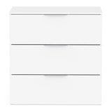 Chicago 3 Drawer 80cm Chest of Drawers - Matt White - FurniComp