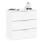Chicago 3 Drawer 80cm Chest of Drawers - Matt White - FurniComp