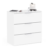 Chicago 3 Drawer 80cm Chest of Drawers - Matt White - FurniComp