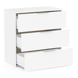 Chicago 3 Drawer 80cm Chest of Drawers - Matt White - FurniComp