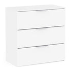 Chicago 3 Drawer 80cm Chest of Drawers - Matt White - FurniComp