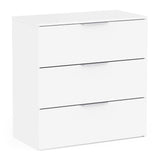 Chicago 3 Drawer 80cm Chest of Drawers - Matt White - FurniComp