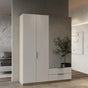 Chicago 4 Door 2 Drawer 160cm Matt White & Oak Effect Mirrored Wardrobe - FurniComp