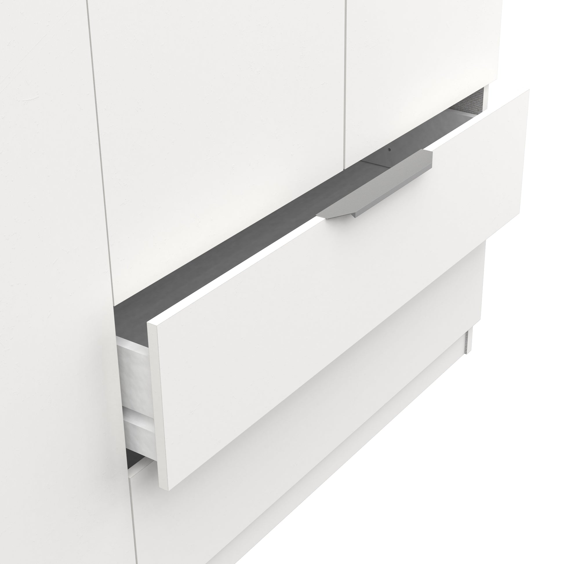 Chicago 4 Door 2 Drawer Space Saving 160cm Matt White Wardrobe - FurniComp