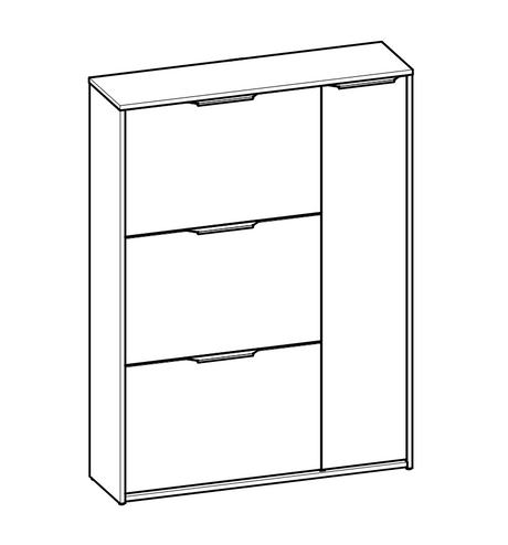 Chicago 4 Door 90cm Shoe Cabinet - Matt White - FurniComp