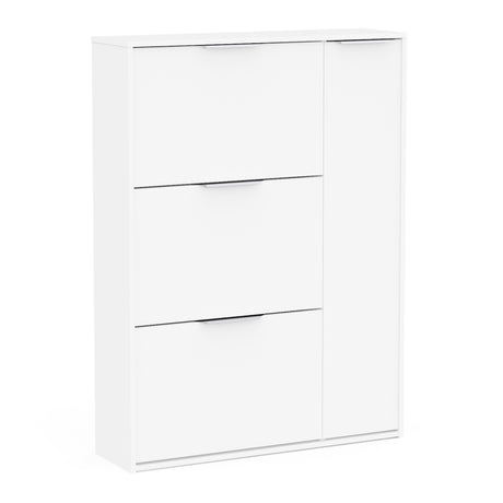 Chicago 4 Door 90cm Shoe Cabinet - Matt White - FurniComp