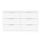 Chicago 6 Drawer 150cm Large Chest of Drawers - Matt White - FurniComp