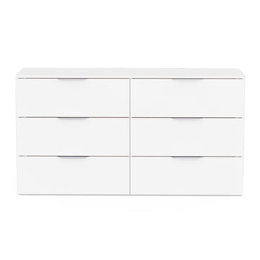 Chicago 6 Drawer 150cm Large Chest of Drawers - Matt White - FurniComp