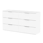 Chicago 6 Drawer 150cm Large Chest of Drawers - Matt White - FurniComp