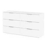Chicago 6 Drawer 150cm Large Chest of Drawers - Matt White - FurniComp