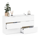 Chicago 6 Drawer 150cm Large Chest of Drawers - Matt White - FurniComp