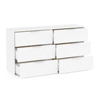 Chicago 6 Drawer 150cm Large Chest of Drawers - Matt White - FurniComp
