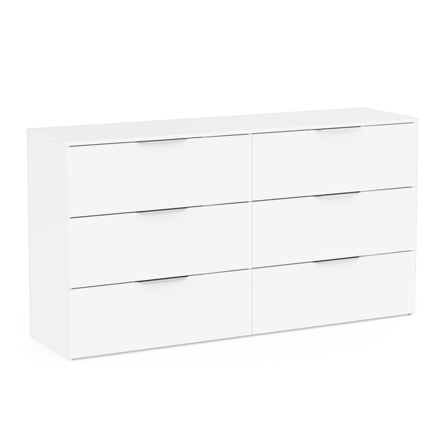 Chicago 6 Drawer 150cm Large Chest of Drawers - Matt White - FurniComp