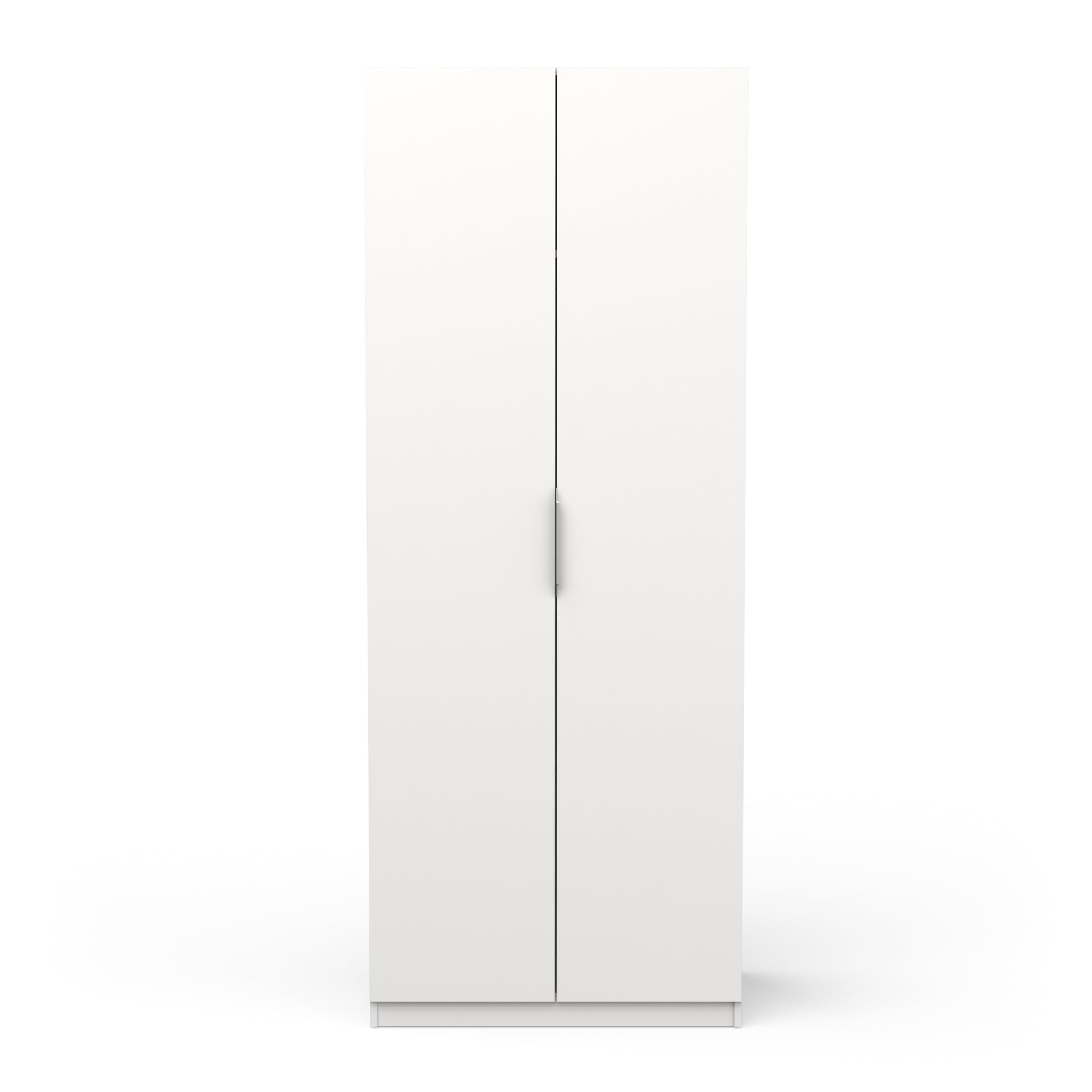 Chicago Matt White 2 Door 80cm Narrow Compact Wardrobe - FurniComp