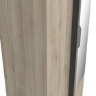 Chicago Oak Effect 2 Door 80cm Narrow Compact Mirrored Wardrobe - FurniComp