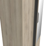 Chicago Oak Effect 2 Door 80cm Narrow Compact Mirrored Wardrobe - FurniComp